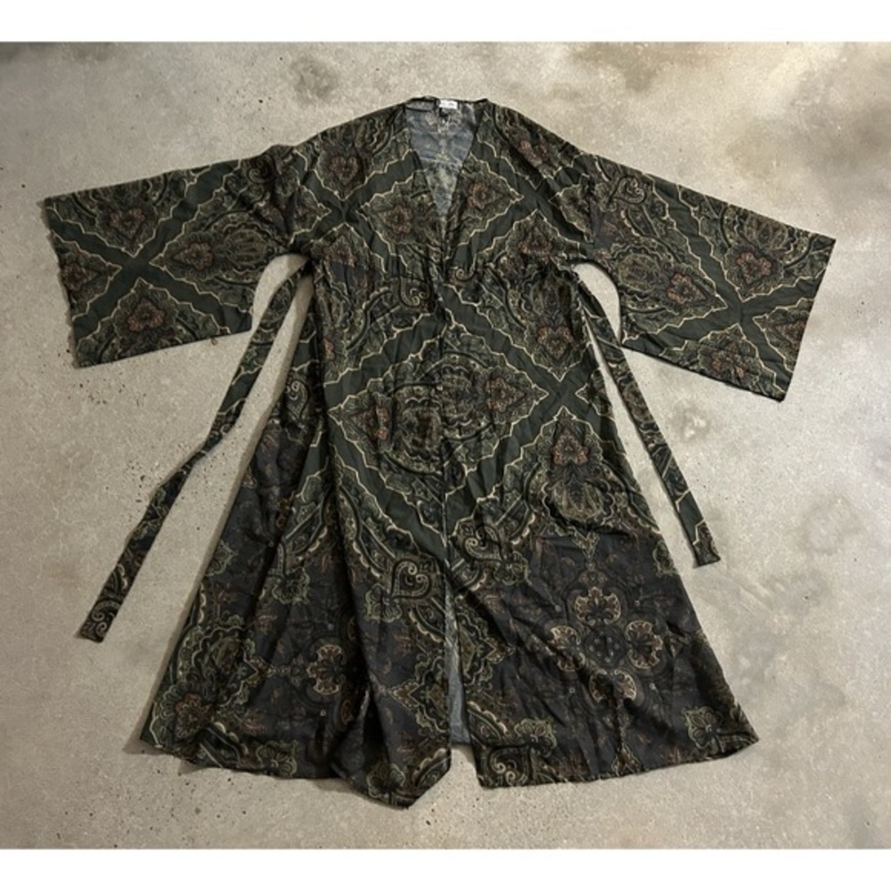Tasha Polizzi‎ Collection Open Kimono Duster Cover Up EUC Sz XL